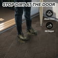 thumbnail image 3 of SIXHOME Outdoor Mat Non Slip Doormat 48"x71" Front Door Mat Outside Absorbent Rubber Welcome Mat Low Profile Dirt Trapper Indoor Outdoor Doormat Thicken Crosshatch Entryway Rug Floor Mat Brown, 3 of 7