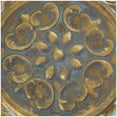 thumbnail image 5 of DecMode Gold Metal Embossed Scrolled Plate Wall Decor with Teal Accent, 5 of 15