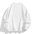 thumbnail image 4 of QHFBli Mens Cotton Sweatshirt Men's Patchwork Pocket Round Neck Long Sleeve Casual Sweatshirt Top Comfortable Loose Fit T-Shirt Style Pullover White XL, 4 of 4
