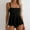 Black, variant on Womens Tankinis Modest Full Coverage Swimwear Black Solid Vacation Womens Bathing Suits with High Waisted Bottom