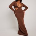 thumbnail image 2 of Women‘s Long Sleeve Solid Color/Pattern Print Long Knit Party Dress, 2 of 5