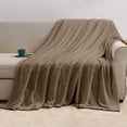 thumbnail image 5 of SPOORYYO Lightweight Breathable Soft Comfortable Summer Cooler Quilt Blanket Bed Blanket Thermal Blanket Thick Plushes Machine Washable Blanket For All Season, Khaki, 100x150CM, 5 of 9