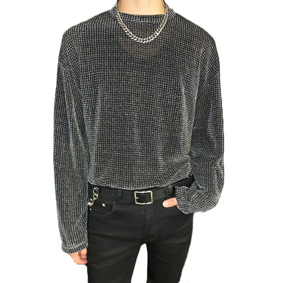 INCERUN Men's Streetwear Long Sleeve Lightweight Pullover Jumper Tops Shirts