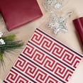 thumbnail image 3 of Reversible Geometric Wrapping Paper, 17 Inch x 33 Feet (47 sq.ft) Greek Key Pattern and Solid Red Design for Christmas, Holiday, Season Party Celebration, 3 of 7