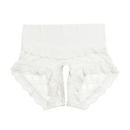 Upioiwer White Shapewear Women Briefs Underwear Cotton Sexy Floral Lace Panties High Waist Cloud Lace Open Crotch Panty Plus Size Panties For Women Woman Underwear Cotton Floral  Lace Womens