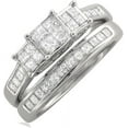thumbnail image 2 of Rag Jewels 925 Sterling Silver 2.60 Ct Princess Cut White Diamond Engagement Wedding Thanksgiving Christmas Bridal Ring Set 14K White Gold Plated For Women's -9.5, 2 of 3