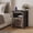 Dark Rustic Oak, variant on KeyWhat Farmhouse Nightstand with Charging Station for Bedroom, 2-Drawer Rustic End Tables for Living Room, Off White