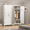 White-71''H-Arc, variant on SteeLoong 71" Steel Wardrobe Cabinet, Metal Closet with Hanging Rod & Adjustable Shelves, Heavy Duty Storage Locker for Bedroom Office Garage