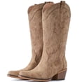 thumbnail image 3 of Cowboy Boots For Women Western Cowgirl Boots with Chunky Heel Mid Calf Snip Toe Ideal for low insteps, 3 of 6