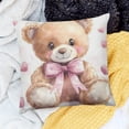 thumbnail image 2 of Patifu Cute Kawaii Bear Cushion Cases Kawaii Dreamy Bow Throw Pillow Covers for Girls,Pink Romantic Princess Bowknot Pillow Covers,Cartoon Animal Decorative Square Pillowcases 24x24in, 2 of 5