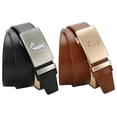 thumbnail image 6 of YOORAN Men's Leather Ratchet Belts 2 Pack Adjustable Click Belt Set for Dress & Casual, Custom Fit 1 3/8" (35mm) -Trim to Fit, 6 of 6