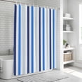 thumbnail image 5 of Blue Ombre Stripes Bathroom Shower Curtains with Hooks, Minimalist Abstract Vertical Striped Waterproof Fabric Washable Shower Curtain for Home Hotel Bathtub Decor 72x72 Inch, 5 of 9
