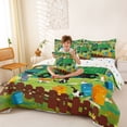 thumbnail image 3 of Castle Fairy Cartoon Garbage Truck Twin Bedding Sets 7-Piece for Teens, Playful Cat Party Bedding Comforter Set for Bedroom, Green Blue Orange, 3 of 7