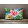 thumbnail image 4 of Carolines Treasures DAC1644PW1216 16 x 12 in. Unisex Hawaii Hawaiian Hibiscus in Watercolor Fabric Decorative Pillow, 4 of 4