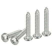 Uxcell #7x1" Silver Screws - 25Pack - 304 Stainless Steel Pan Head Phillips Screw