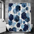 thumbnail image 6 of 70.87x70.87Inch Blue Shower Curtain, Modern Geometric Art Decor Waterproof Bath Curtain, Abstract Fabric Shower Curtain for Bathroom, 6 of 8