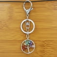 thumbnail image 2 of Crystal Tree of Life Keychain Pendant, Electroplated Round Square Key Chain Charm, 30x30mm, 2 of 13