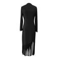thumbnail image 4 of Bohemian Velvet Fringe Maxi Dress, Vintage V-Neck Long Sleeve Bodycon Dress for Country Outfits, 4 of 5