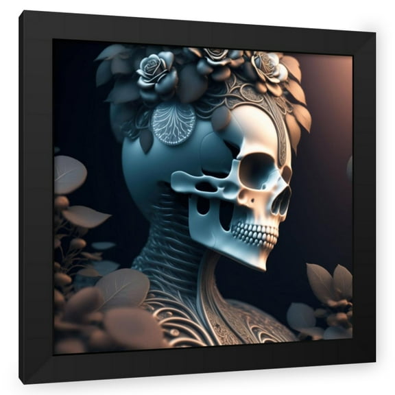 Stephen Chambers 20x20 Black Modern Wood Framed Wall Art Titled - Skull 33
