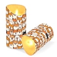 thumbnail image 3 of Orange Corgi Pattern Flameless Candles 2 PCS with Remote Realistic Moving Flame LED Tapered Pillar Set for Home Decor, 3 of 7