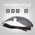 thumbnail image 6 of DG Eyewear Fashion Designer Shield Sunglasses Mens Womens Black Retro Shades, 6 of 12