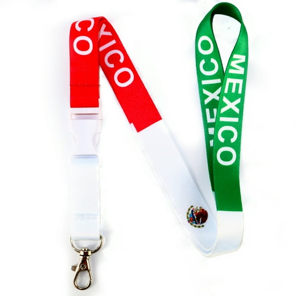 SOMOMEX Mexico Lanyard with Detachable Buckle, Mexican Flag Keychain