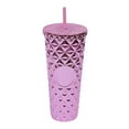 thumbnail image 2 of Summer 710 800ml Reusable Plastic Cup With Lid And Straw Cold Drink Cup With Straw Clear Cup Double Layer Plastic Large Capacity Straw Cup Creative Portable Lid Crystal Piercing, 2 of 9