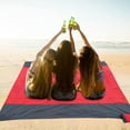 thumbnail image 6 of Beach Blanket Sandproof, Waterproof Portable Picnic Mat, Travel Camping Hiking, Lightweight Beach Essentials Family Water Resistant Mat Nylon, Red, 55"x78.7", 6 of 6