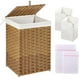 thumbnail image 1 of GREENSTELL Cesta para la colada con tapa, cesta para ropa de 60 L con 2 bolsas de forro extraíbles y 2 bolsas de malla para la colada, cesta de lavandería de ratán sintético tejida a mano para ropa, j, 1 of 5