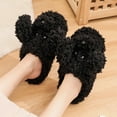 thumbnail image 6 of Women's warm knitting home slippers comfortable wool lined chenille slippers with memory foam and indoor and outdoor soles, 6 of 13