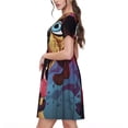 thumbnail image 2 of Balery Cartoon Big-Eyed Dog Vestidos sueltos de manga corta para mujer, vestidos de verano 2025, vestidos casuales de corte A con vuelo., 2 of 6