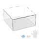 thumbnail image 1 of Caja de exhibición de acrílico de 1 paquete, 7.9x7.9x3.9 pulgadas/20x20x10cm Caja de exhibición clara de acrílico con base de madera negra [Blanco, Transparente], 1 of 6