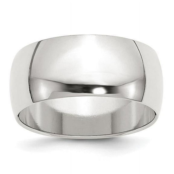 925 Sterling Silver Solid Polished Half Round 9mm Half Round Band Size 9 Ring for Women and Men