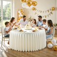 thumbnail image 3 of 2 Pack Ivory Round Tablecloth 60 inch Stretch Spandex Fitted Table Cloth 5FT Round Banquet Tablecloths Wrinkle Free Table Cover Stitch Circle Tablecloth with Ruffle Skirt for Party Wedding Birthday, 3 of 18