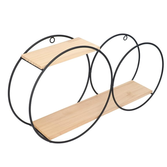 Round Shelf, Circle Shelf Wall Decor Black Firmly Welded Iron Log for Tea House for Office for Living Room