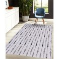 thumbnail image 4 of Arrow Decorative Rug, Hand Drawn Repetitive Sticks Pattern Vintage Tribal Illustration Art Print, Quality Carpet for Bedroom Dorm and Living Room, 6 Sizes, Pastel Purple, by Ambesonne, 4 of 4