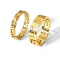 thumbnail image 5 of Unisex Stainless Steel Geometric Hollow Ring With Great Wall Pattern PVD Gold Plated Finish For Everyday Wear Jewelry, 5 of 7