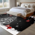 thumbnail image 4 of 5'x8' Area Rugs, Black Red Christmas Indoor Outdoor Area Rug for Living Room Bedroom, Snow Xmas Tree Balls Botanical Washable Bathroom Rugs Kitchen Floor Carpet Mats Home Decor Aesthetic, 4 of 8
