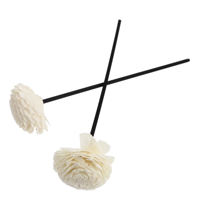 OUNONA White Diffuser Flower Sticks for Perfume Diffusion PE Aroma Accessories Chrysanthemum Design 2Pcs