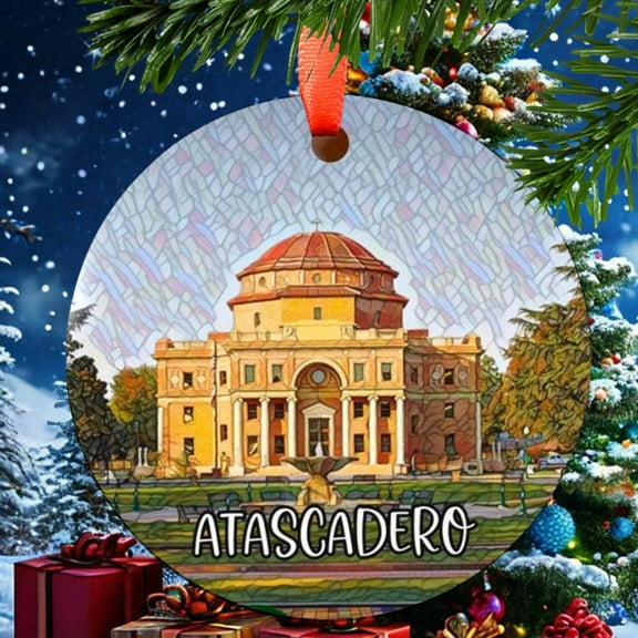 Atascadero California Christmas Ornament, Ceramic, Acrylic - City Travel Souvenir, Holiday Tree Decoration, Vacation Keepsake 2025, Jetsetter Gift, Edition