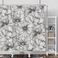 thumbnail image 2 of Grey Abstract Floral Shower Curtain African Daisy Rustic Farmhouse Wildflower Shower Curtains for Bathroom Girls Women Bathroom Bathtub Decorations with Hooks 72x72 Inches Polyester, 2 of 6