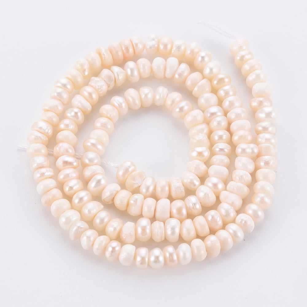 Natural Cultured Freshwater Pearl Beads Strands Potato White 4~5x4~5x2~3mm Hole: 0.5mm about 135~136pcs/strand 14.17 ~14.37inch(36~36.5cm)