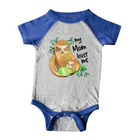 

Inktastic My Mom Loves Me Cute Sloth and Baby Gift Baby Boy or Baby Girl Bodysuit