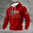 thumbnail image 2 of 250th Anniversary Sweatshirt, Men's Vintage American Flag Print Hoodie Patriotic 4th of July Shirts Waffle Long Sleeve Pullover, 2 of 3