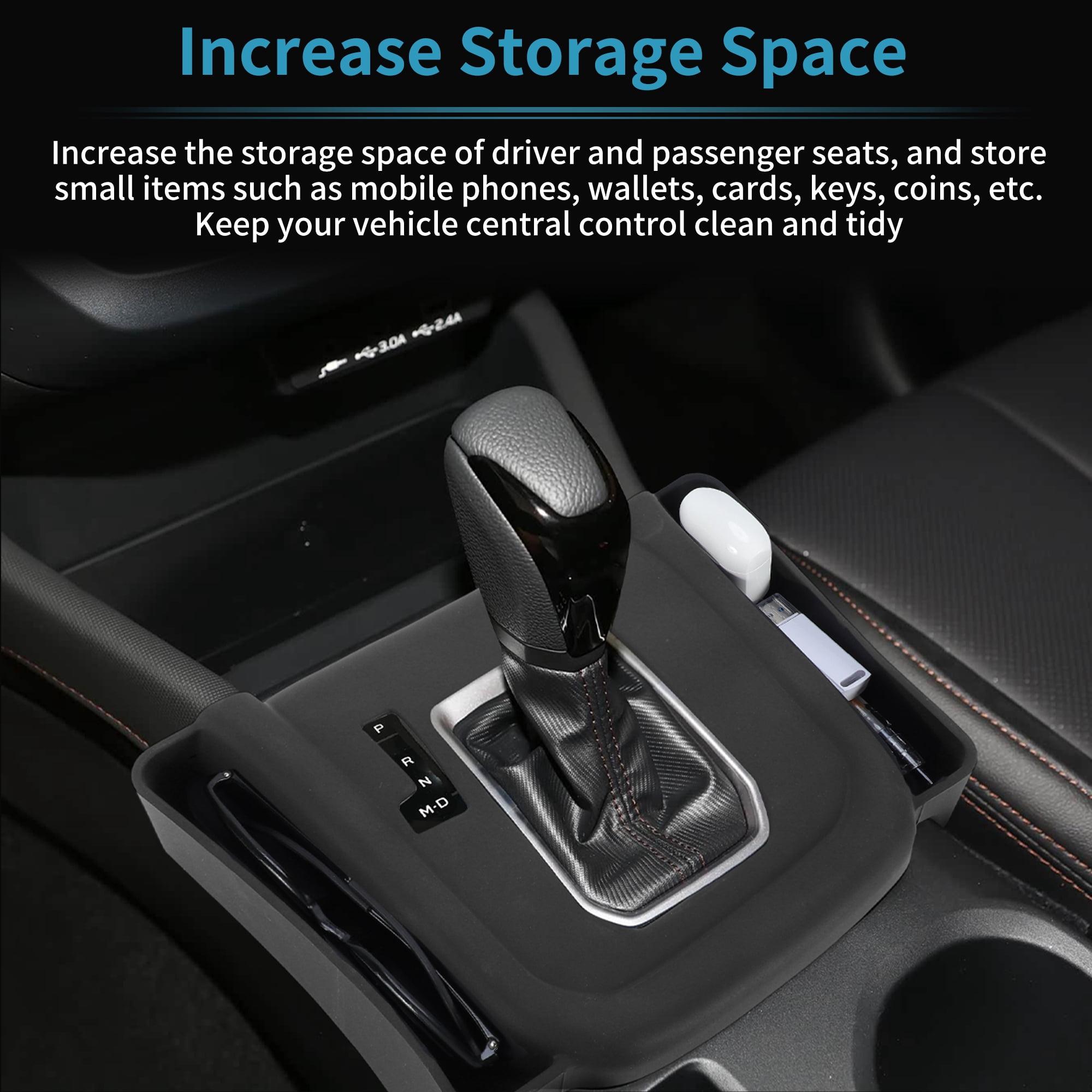 Unique Bargains Center Console Gear Shift Panel Trim Cover for for Subaru Forester 2025 Seat Side Seam Gap Storage Silica Gel Pad Unti-Scratching Cover Shift Knob Cover with 2 Slot Protection