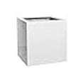 thumbnail image 3 of Planter Box Modern Cube Shiny White Block Elegant Flower Pot - Size: 12x12x12 Fiberstone, 3 of 4