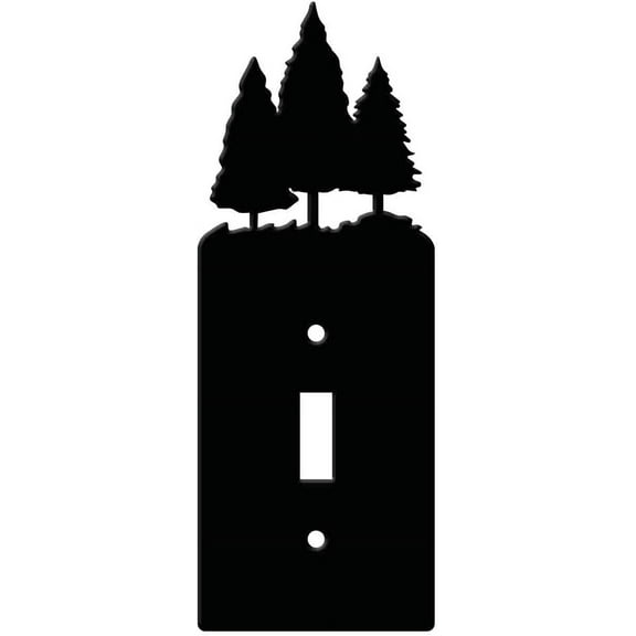 Trees Iron Single Toggle Light Switch Wall Plate Cover Forest Power Outlet Decorations Rectangle Black with Screws for Switch Electric Outlets for 0.37x1 inches Hole Toggle Switch