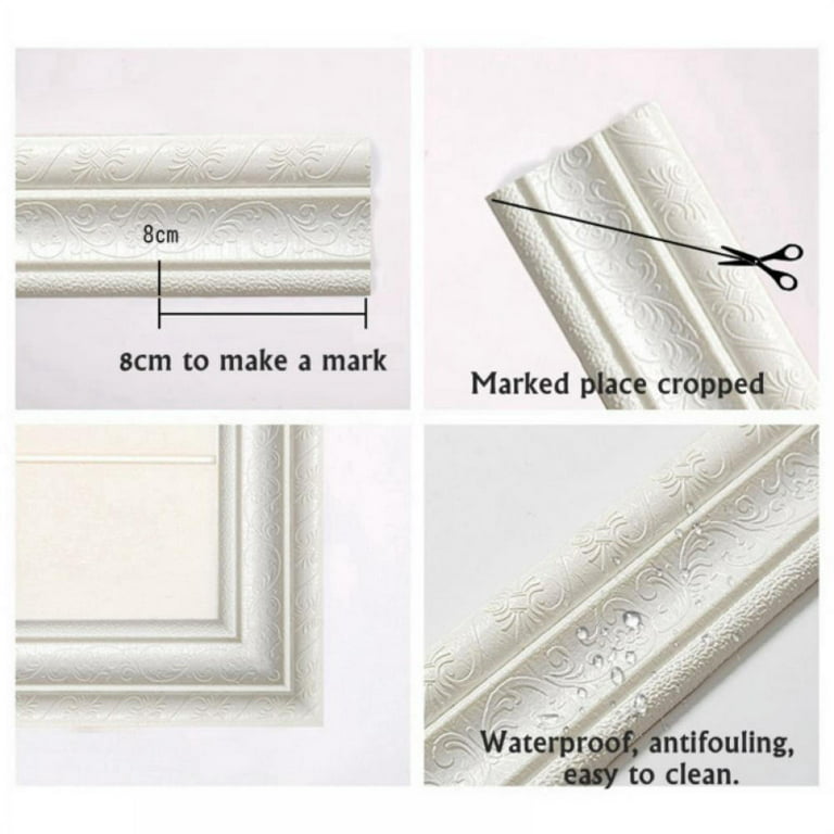3D Waterproof Wall Sticker Frame Peel And Stick Wall Frame Foam Mirror  Frame Removable Self-adhesive Tile Sticker