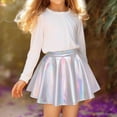 thumbnail image 6 of EnJoCho Girls Metallic Skater Skirt Sparkly Shiny Flared Elastic Waist A-Line Min𝗂 Skort for Girls Solid Trendy Casual Teenage Square Neck Flowy Sundress, 6 of 9