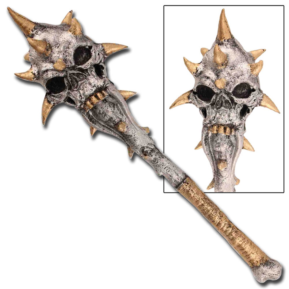 Spiked Skull Sword Medieval Toy Weapon Dress Up Halloween Costume Accessory 